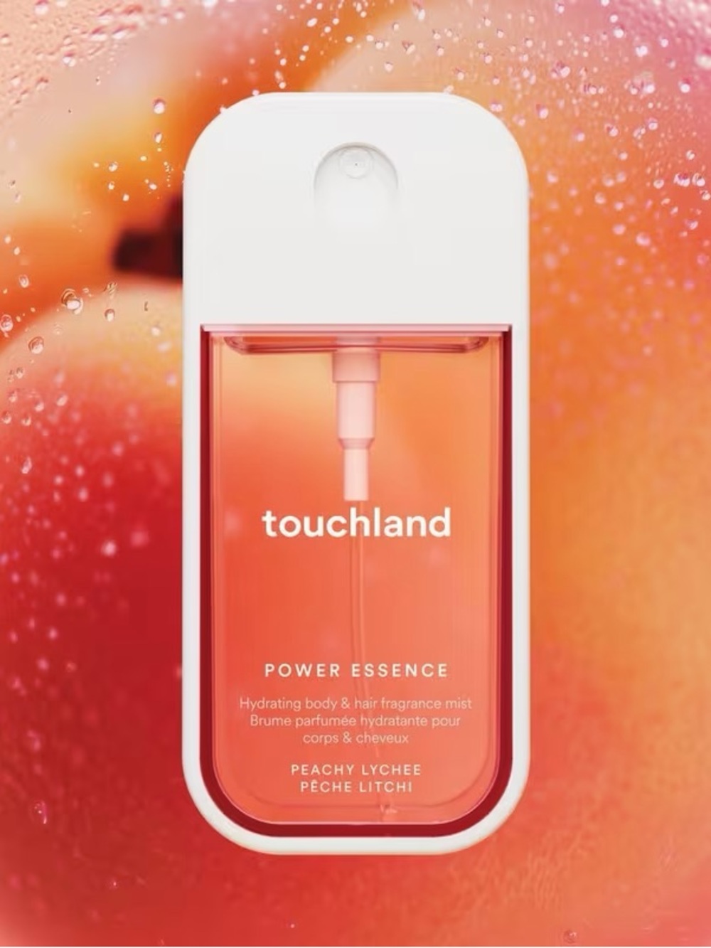 TOUCHLAND Power Essence Hydrating Body & Hair Fragrance Mist - Peachy Lychee